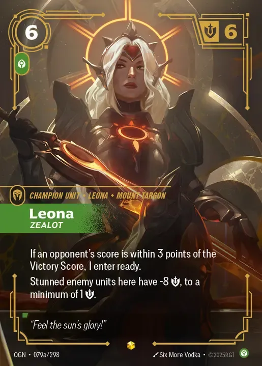 Radiant Dawn & Leona, Zealot Primary Champion 2